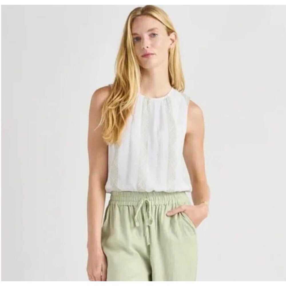 SPLENDID WOMEN'S TOP BLOUSE SMALL DIXIE CROT TOP COLOR WHITE /CREAM NEW